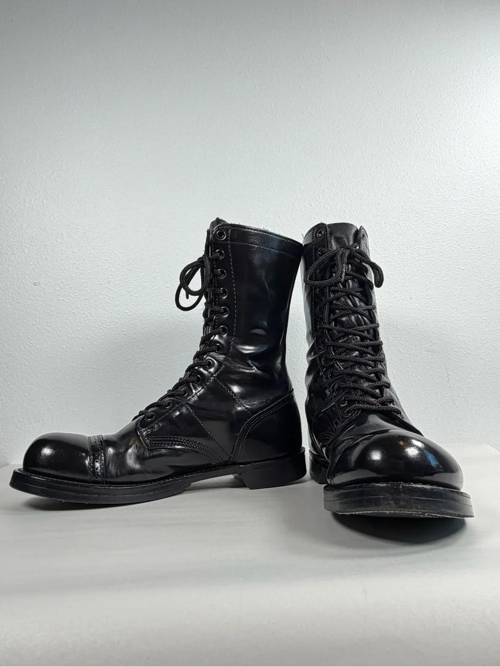 Corcoran Men’s Black Leather Size 9.5 E Paratrooper Jump Boots 1500 Made in USA